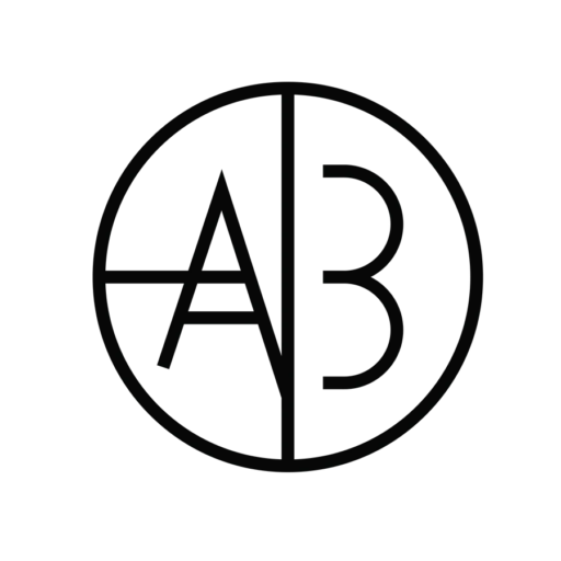 Stylish circular logo with A and B letters, perfect for modern branding and design.